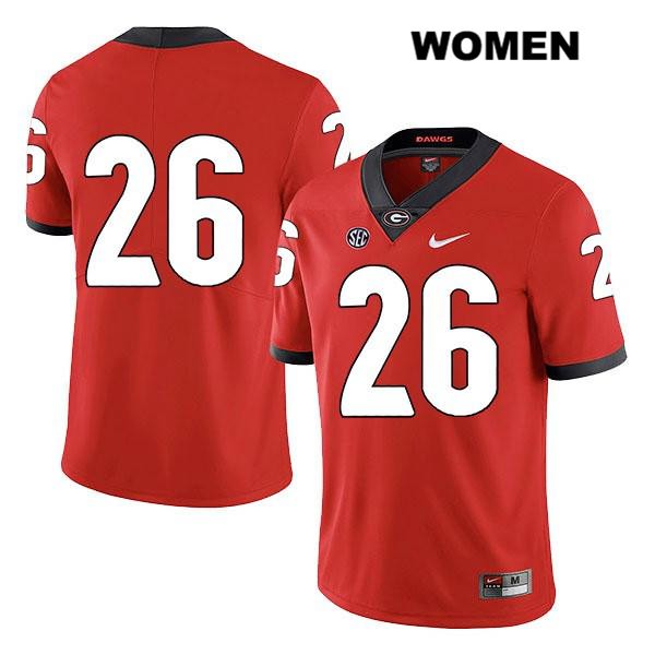 Georgia Bulldogs Women's Patrick Burke #26 NCAA No Name Legend Authentic Red Nike Stitched College Football Jersey UGY0156QD
